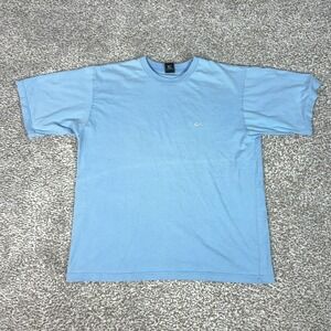 Vintage Nike Shirt Mens XL Blue Basic Cotton Tee Embroidered Swoosh Casual Sport